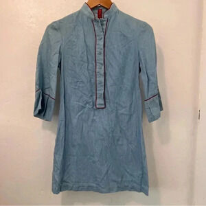 STAUD Eddie‎ Mini Tunic Style Dress Size XS 3/4Sleeve Length 100% Cotton